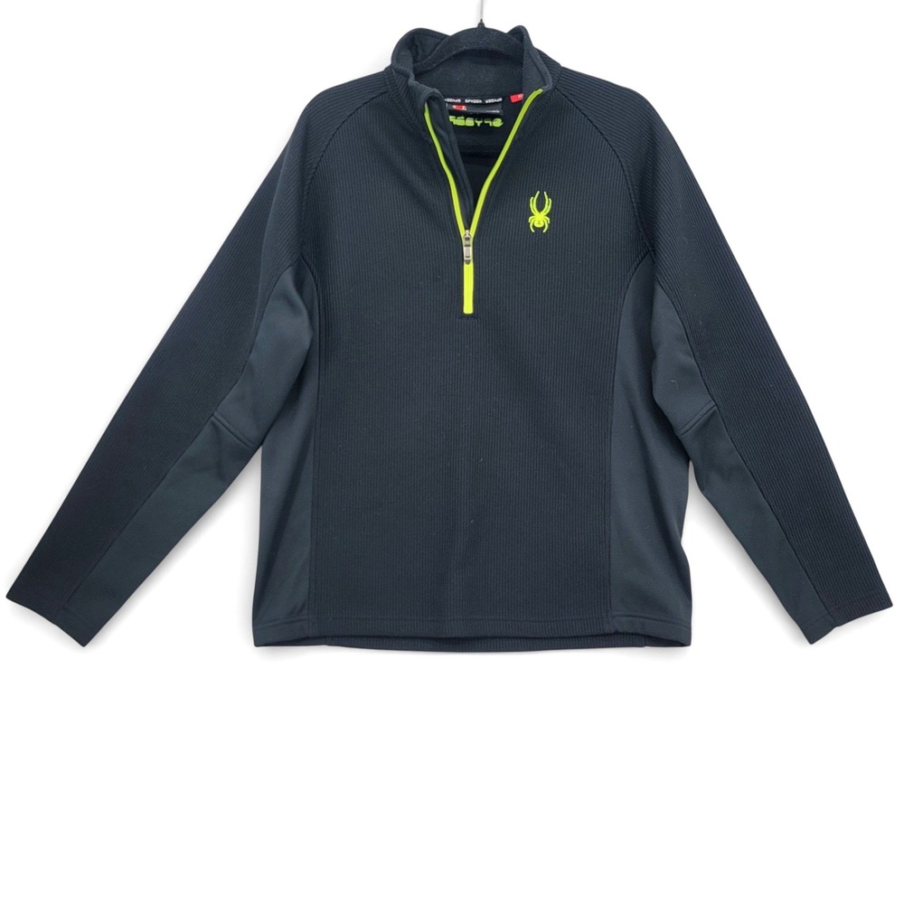 Spyder Core Sweater Men's M Black 1/4 Zip Fleece Pullover Outdoor Layering Top‎